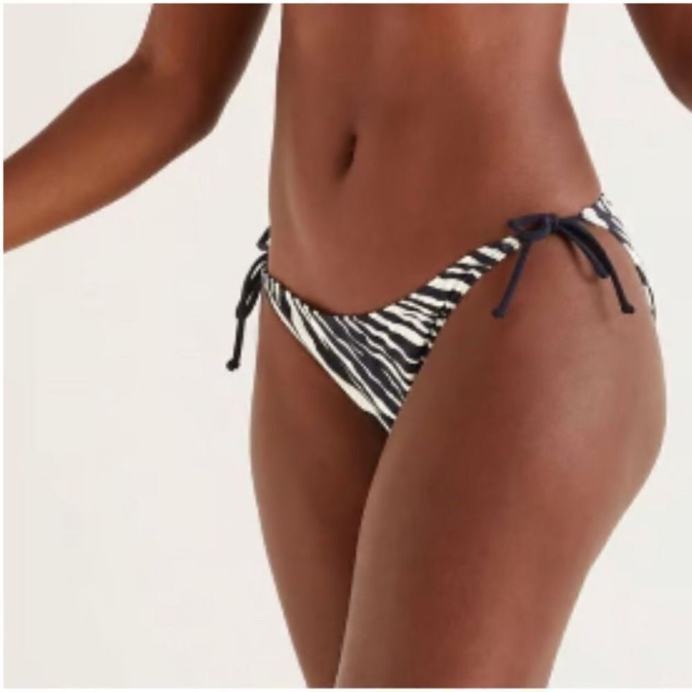 Boden String Animal Zebra Print Bikini‎ Bottom Navy NWT Size 8